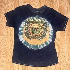 Sublime T-Shirt Adult Large Blue Tie Dye Crew Neck Rock Band Grunge